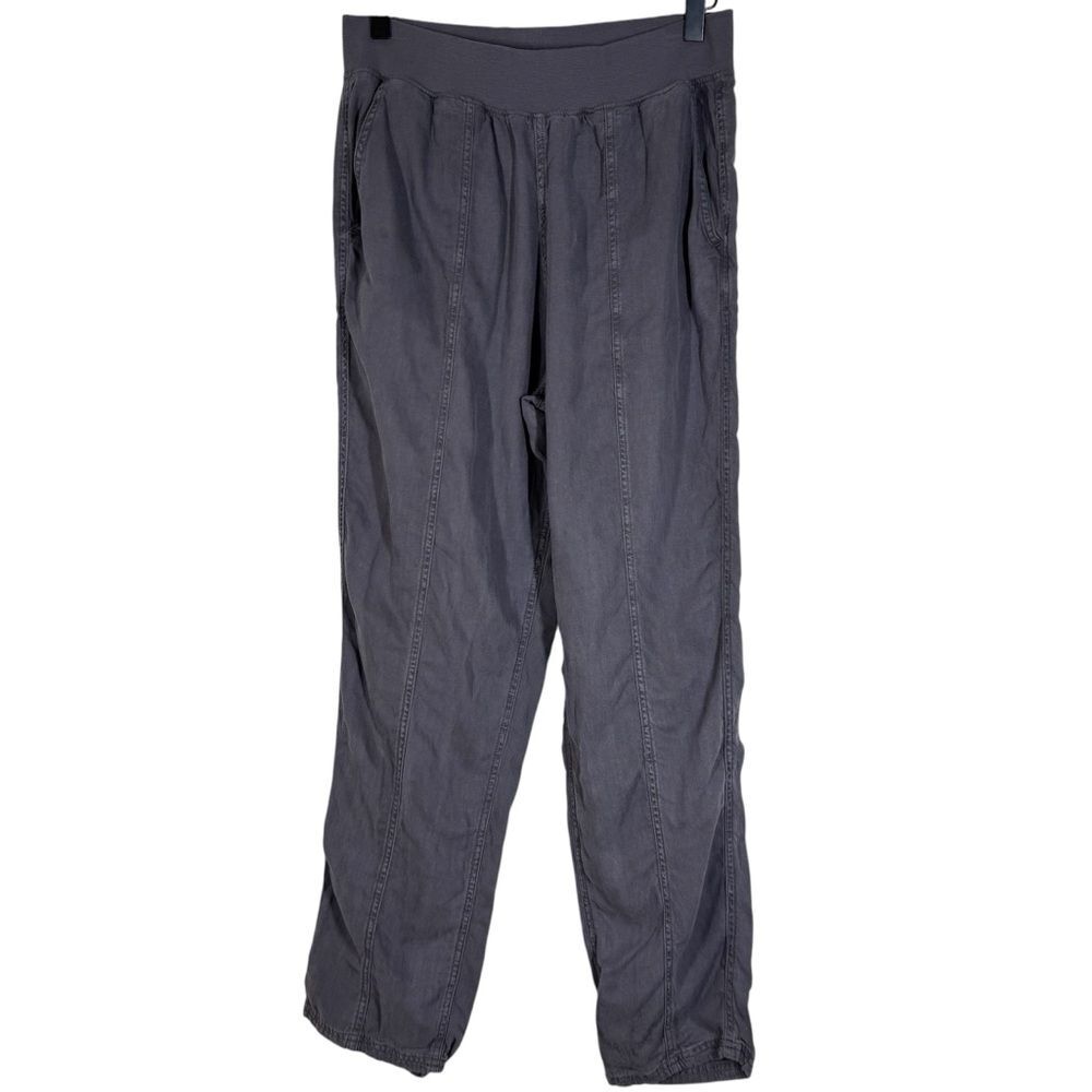 Faherty Arlie Day Linen Blend Pants Faded Black Gray Pull On Comfortable Small
